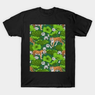 Tigers in the white lotus pond T-Shirt